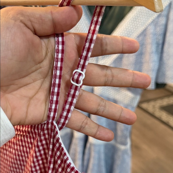 Japna Red Gingham Midi Dress - Picture 9 of 9